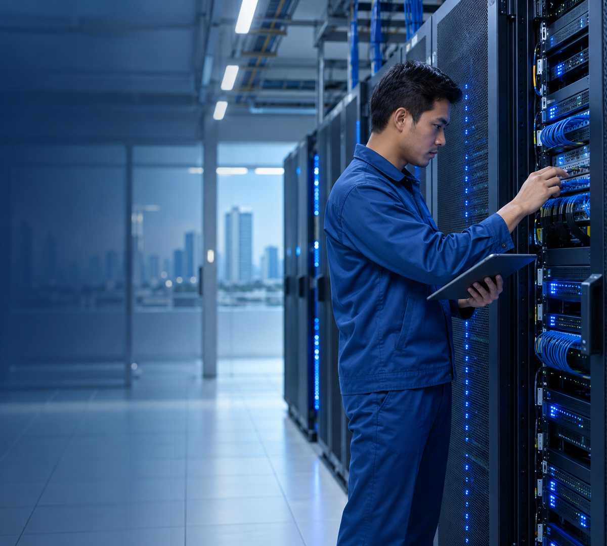 Ruang kendali jaringan dan perangkat server Hajinet